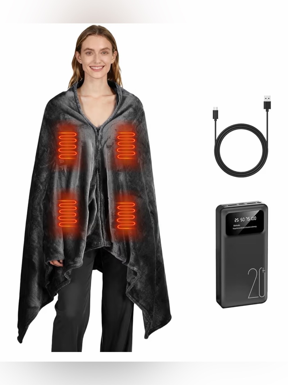 New! Unused! Cordless Portable Heated Blanket Battery Operated, 20000mAh Battery